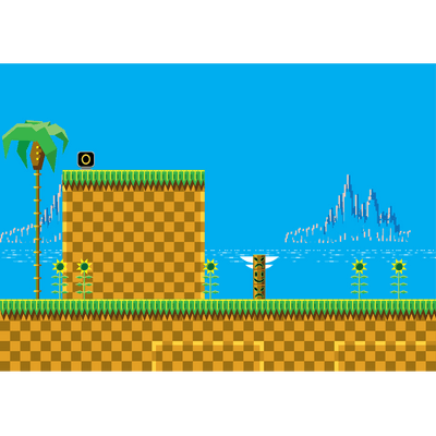 Sonic The Hedgehog Green Hill Zone - Game Gear 8-bit - V3 Standard